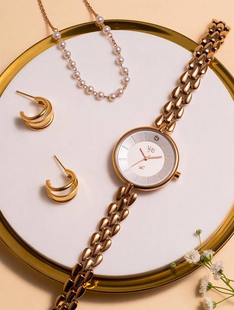 Fastrack Vyb Enigma Quartz Rose Gold Round Dial Women's Watch Analog Watch - For Women FV60068WM01,FV60068WM01W