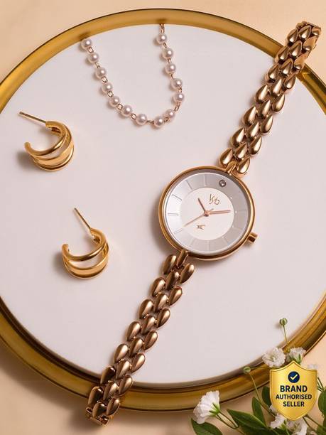 Fastrack Vyb Enigma Quartz Rose Gold Round Dial Women's Watch Analog Watch - For Women FV60068WM01,FV60068WM01W