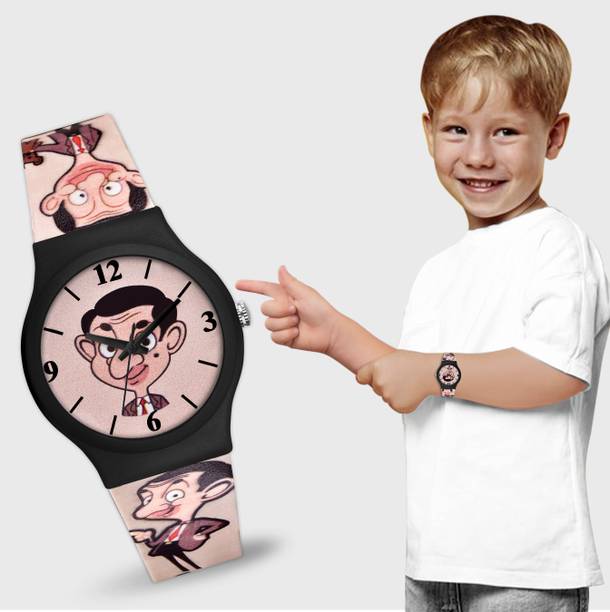 Waterproof Mr Bean Black Sillicone Belt Analog Watch  - For Boys MT_732