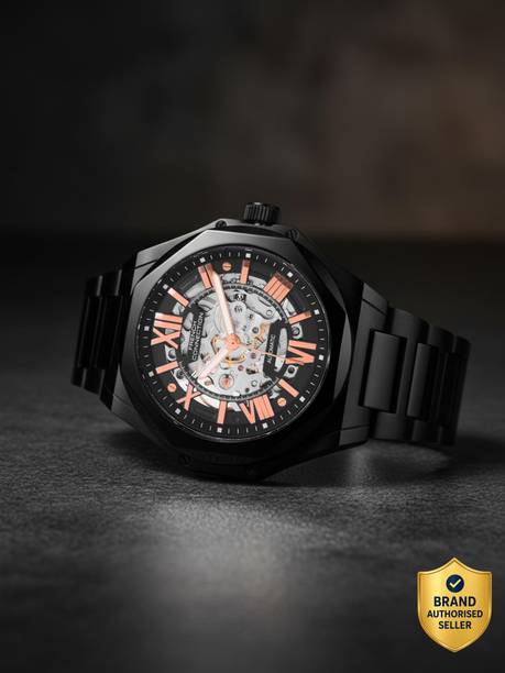 French Connection Autogliss Black See Through Round Dial | Men's Black Automatic Watch Analog Watch  - For Men