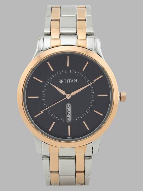 Titan Karishma Anthracite Black Dial TwoToned Stainless Steel Strap Analog Watch - For Men NT1824WM01,TH1781219/D,1824WM01,NU1824WM01,NU1825KM02