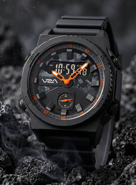 Sports & Outdoor Style Watch | 50M Waterproof Analog-Digital Watch - For Men Tactical Black Performance Dial with Digital Display | Rugged Everyday