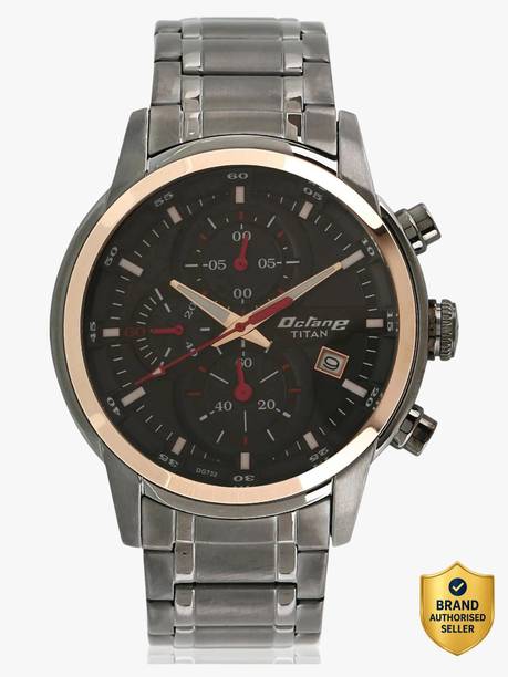 Titan Octane Chronograph With Date Anthracite Dial Grey SS Strap Analog Watch  - For Men NT90077KM01,FV60014SM01W,90077KM01,NU90077KM01,NU90086KM03