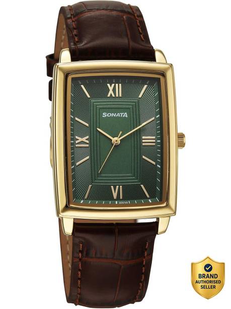 Sonata Festive 2.0 Quartz Green Round Dial Men's Watch / Analog Watch - For Men 77199YL01