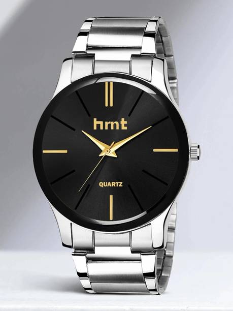 hrnt Branded Stainless Steel Water Resistant Quartz Analog Watch  - For Men