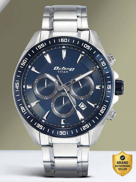 Titan Octane Chronograph With Date Blue Dial Silver SS Strap Analog Watch  - For Men NT90086KL03,TH1792062W,90086KL03,NU90086KL03,NU90103KM02