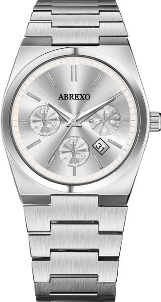ABREXO Abx2500 SLV GRN TSST CEO Series Silver Dial Date Working Elegant Silver Chain Quartz Watch Analog Watch  - For Men