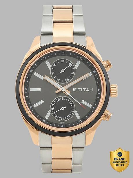 Titan Workwear Multifunction Black Dial TwoToned SS Strap Analog Watch - For Men NT1733KM03,NCTH1781977,1733KM03,NU1733KM03
