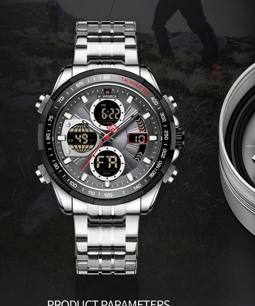 Fashion Sport Quartz Analog Digital LED Military Waterproof Wrist Analog- Analog-Digital Watch - For Men 9197BR