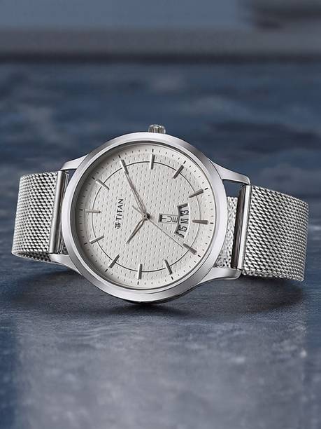 Titan Karishma Silver Dial Silver Stainless Steel Strap Analog Watch - For Men NT1825SM10,NU1825SM10,NU1825SM11