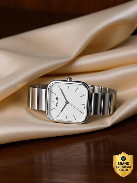 Titan Titan Purple Stackables White Dial Silver Stainless Ste...