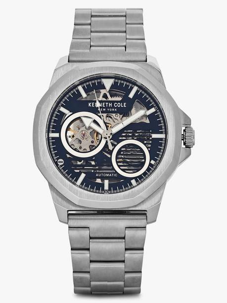 Kenneth Cole Automatic Blue Dial Silver Stainless Steel Strap Analog Watch - For Men KCWGL0013602MN,NTKCWGY0013602MN