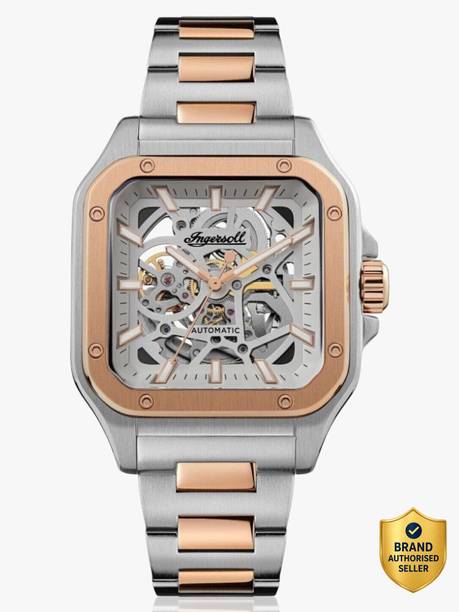 Automatic Grey Skeleton Dial Two-Tone Bracelet With Lifetime Warranty Analog Watch - For Men I14502