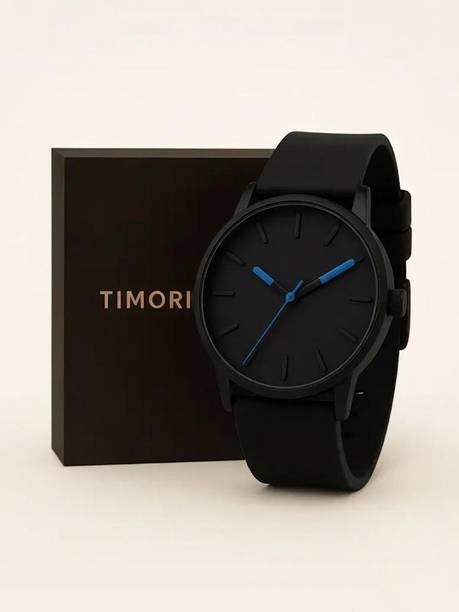 Full Black Dial Analog Watch for Men With Black Silicone Strap |Stylish Quartz | Analog Watch  - For Men MW-FULLBLACK-BLU