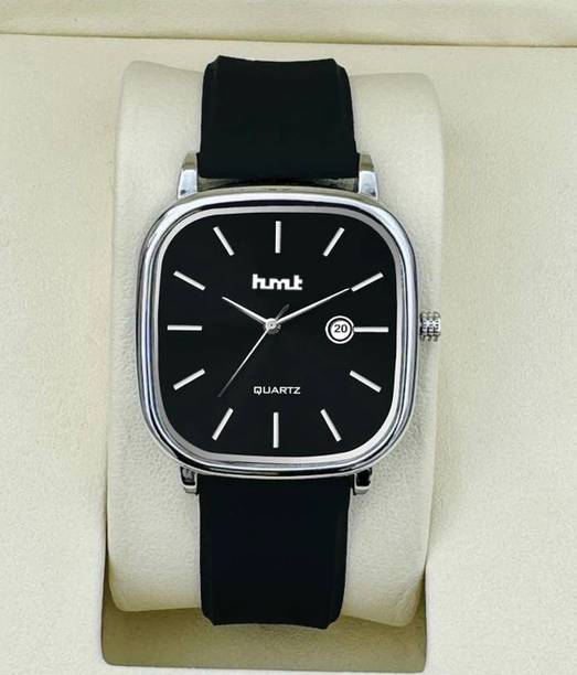 Classic Water Resistant Quartz Branded Premium Boy Analog Wrist Watch For Men Analog Watch  - For Men Premium Date Functioning Black Silicone Strap Brand Analog Watch-For Men