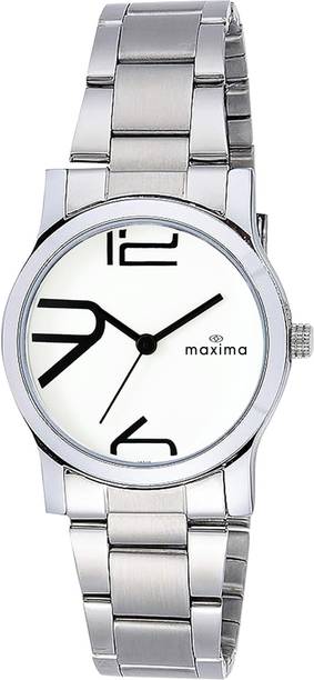 Elegant Swarovski Dial, PVD Metal Case & SS Folded Chain Analog Watch - For Women 28020CMLI