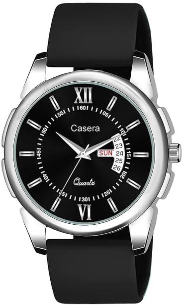 casera Day And Date Day And Date Soft Silicone Strap Analog Wrist Watch Analog Watch - For Men