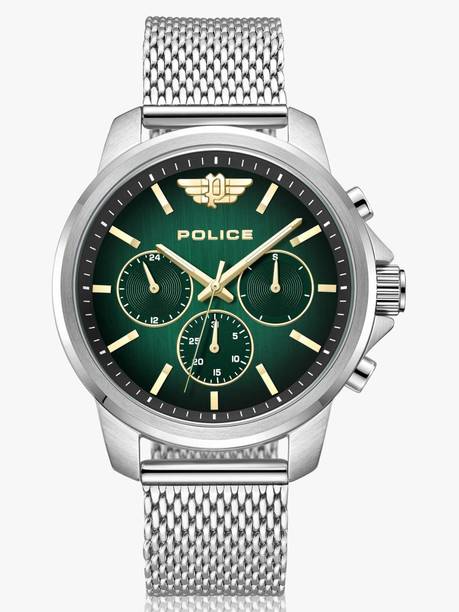 Police Multifunction Gradiant Green Dial Silver MetalStrap Analog Watch - For Men PLPEWJK0006303,8123YL04,NTPLPEWJK0006303