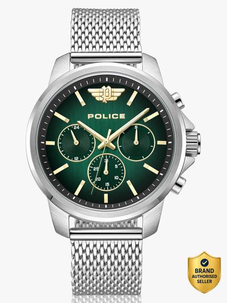 Police Multifunction Gradiant Green Dial Silver MetalStrap Analog Watch - For Men PLPEWJK0006303,8123YL04,NTPLPEWJK0006303