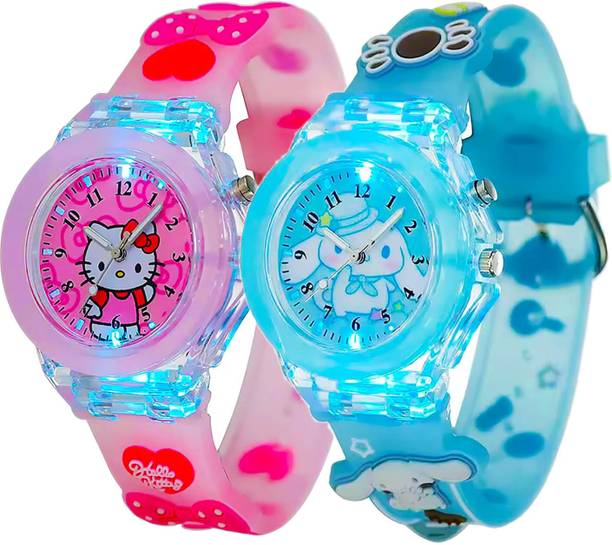 Analog Watch  - For Boys & Girls 3D Cartoon Design Analogue Watch for Kids With Multicolor Lighting Watch