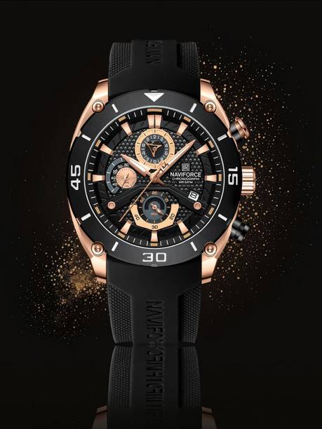 Super Classy teenager chronograph silicone strap watch Analog Watch - For Men NF8038 Silicone Chronograph watch