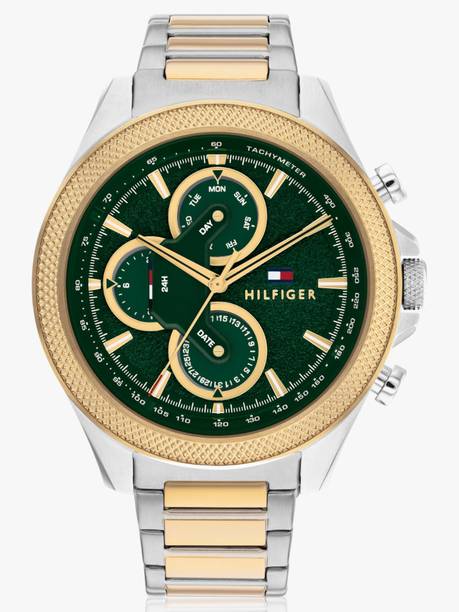 Tommy Hilfiger Multifunction Green Dial TwoToned SS Strap Analog Watch - For Men TH1792079,NTTH1792079