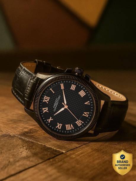 Roman Number Black Textured Dial | Men's Black Analog Watch Analog Watch - For Men FCN0159BBL