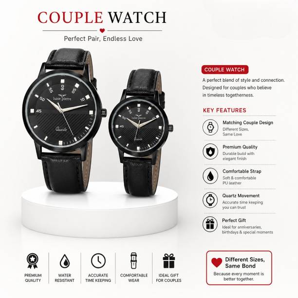 Combo Set 2 Analog Watch - For Couple Stylish Casual & Formal Wrist Watches for Men & Women