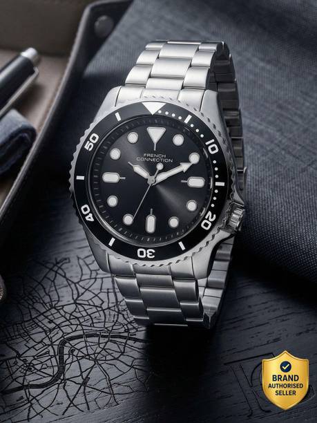 French Connection Black Round Quartz Analog Watch - For Men FCUS0013C