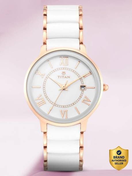 Titan Titan Ceramics White Mother Of Pearl Dial Analog Watch  - For Women