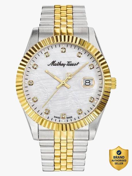 Swiss Made Mathy II Quartz Ronda 515 H3 Movement White Dial Analog Watch - For Men H710BI