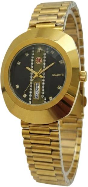 Vondex RADO WHITE GLD-W Vondex Women’s Gold & Black Stainless Steel Strap Analog Watch  - For Women