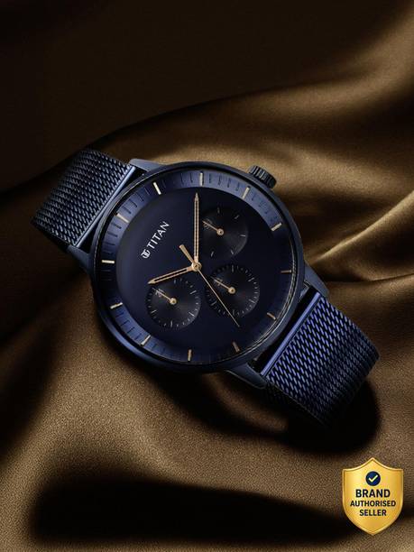 Titan Titan Modern Classics Titan ClaSSic Multifunction Blue Dial Blue SS Strap Analog Watch - For Men