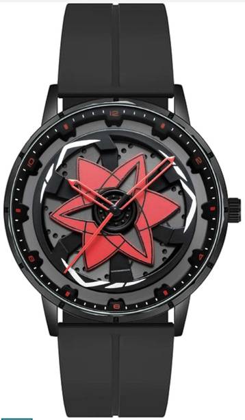 HUNTER HAWK Resizable Magnetic Buckle MTS-081 Star Spinner Red Magnet Clasp Analog Watch  - For Men