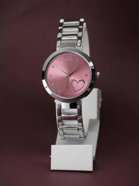 Premium Quality Metal Belt Pink Dial Color Women Analog Watch  - For Girls Premium Quality Metal Belt Pink Dial Color Women