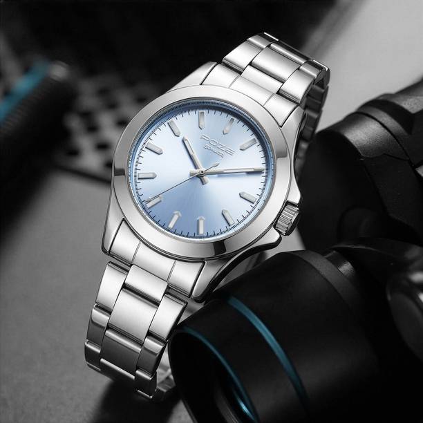 Sonata Poze 8 Quartz Lt. Blue Dial IPS Stainless Steel Strap Analog Watch - For Men SP70105SM01W