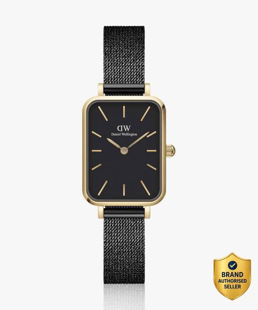DANIEL WELLINGTON Quadro Pressed Ashfield 20x26mm Black Dial Analog Watch...