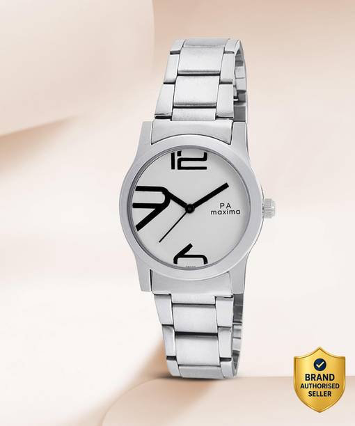 Elegant Swarovski Dial, PVD Metal Case & SS Folded Chain Analog Watch - For Women 28020CMLI