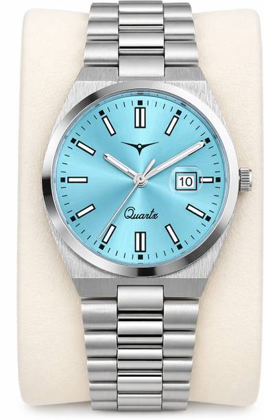 ANSHIKA COLLECTION ANC-FK-NSM 27 SKY Men & Boys Analog Wrist Watch with Light Blue Dial Metal Bracelet Casual Wear Analog Watch  - For Men