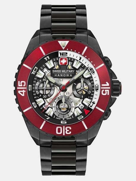 Swiss-Made Automatic Black Dial Watch comes with Black stainless steel Analog Watch - For Men 05-5342.13.007