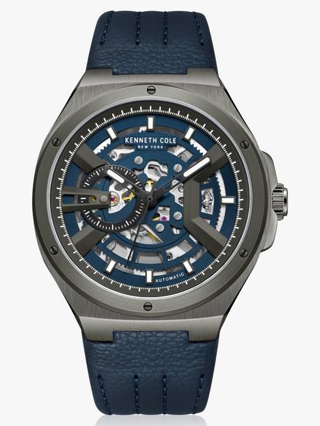 Kenneth Cole Automatic Blue Dial Blue Leather Strap Analog Watch - For Men KCWGE0013702MN,NTKCWGX0064402MN