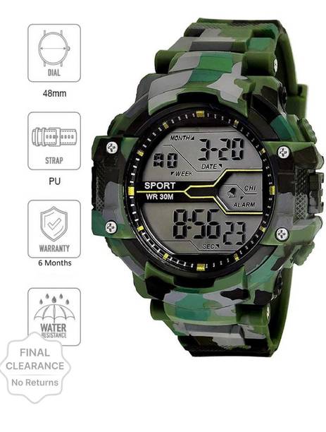 FL1017 Indian Army Green Digital Watch  - For Boys Digital Watches For Men - Buy Mens Digital Watches Online