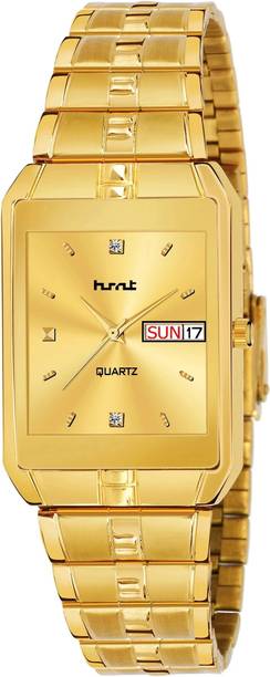 hsnt HT-9151 ORIGINAL GOLD PLATED DAY & DATE FUNCTIONING PREMIUM QUALITY Analog Watch  - For Men