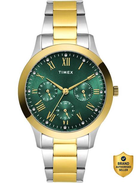 Trendline Round 36mm Green Dial Analog Watch - For Women TW000Q822