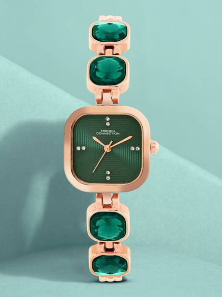 Square Dial Stone on Strap Analog Watch - For Women FCN0106NRGM