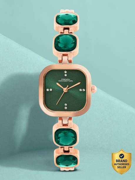 Square Dial Stone on Strap Analog Watch - For Women FCN0106NRGM