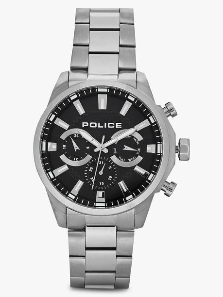 Police Multifunction Black Dial Brown Leather Strap Analog Watch - For Men NEPLPEWJK2204201,NG77001SM02A,PLPEWJK2204201,NTPLPEWJK2204201