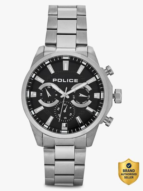 Police Multifunction Black Dial Brown Leather Strap Analog Watch - For Men NEPLPEWJK2204201,NG77001SM02A,PLPEWJK2204201,NTPLPEWJK2204201