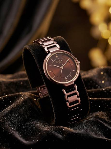 Titan Raga Delight Brown Dial Brown Metal Strap Analog Watch - For Women NT2608QM02,TH1782475W,2608QM02,NU2608QM02