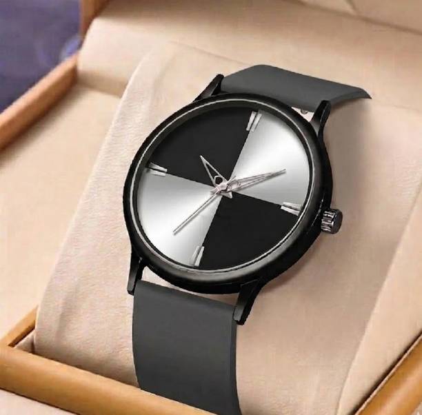 Analog Watch  - For Men & Women Stylist Dial Dark Grey Color Silicone Strap Fast Selling Watch